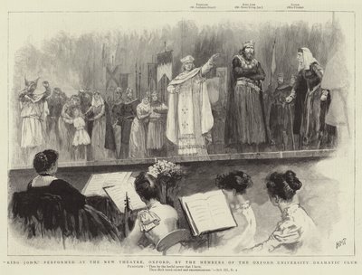 Le roi Jean, joué au New Theatre, Oxford, par les membres de l